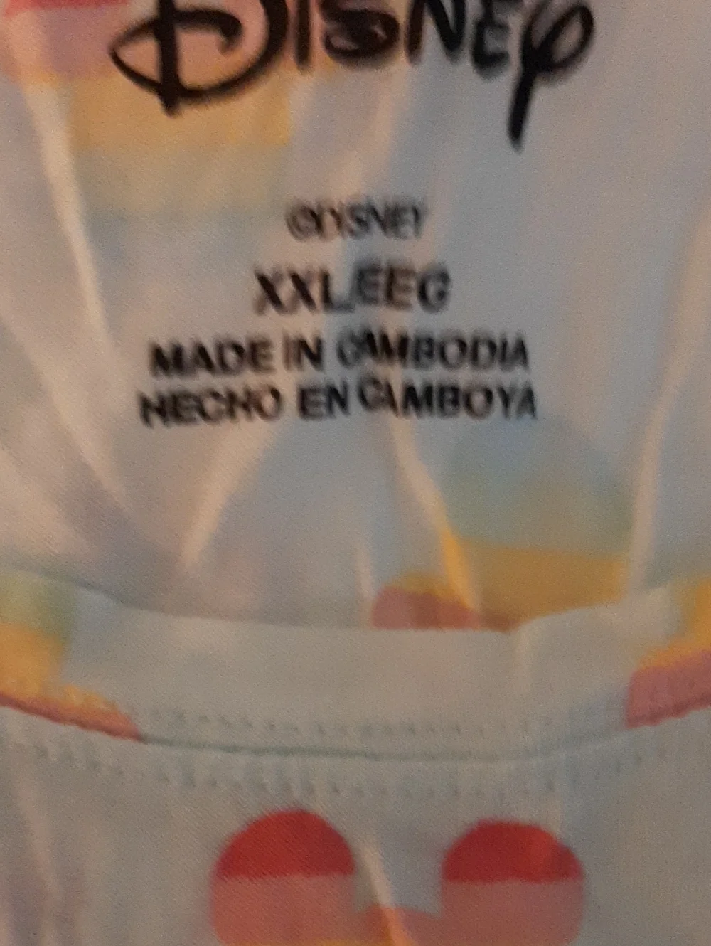 Disney Light Blue Rainbow Mickey Ear Pajama Set XXL New - Picture 2 of 4